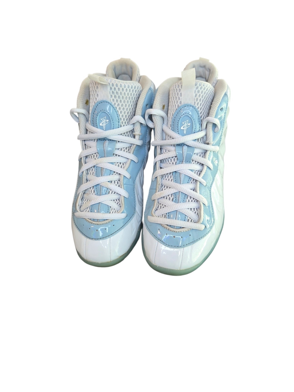 Nike Foamposite Light Blue and White High-Top Sneakers - Picture 2 of 13